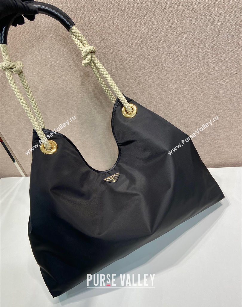 Prada Mariner large Re-Nylon shoulder bag 1BC244 Black 2025 (YZ-250407031)