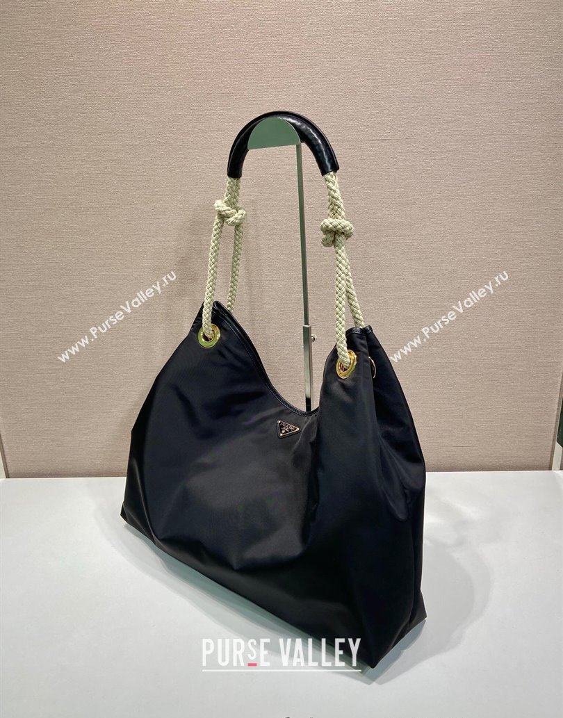 Prada Mariner large Re-Nylon shoulder bag 1BC244 Black 2025 (YZ-250521094)