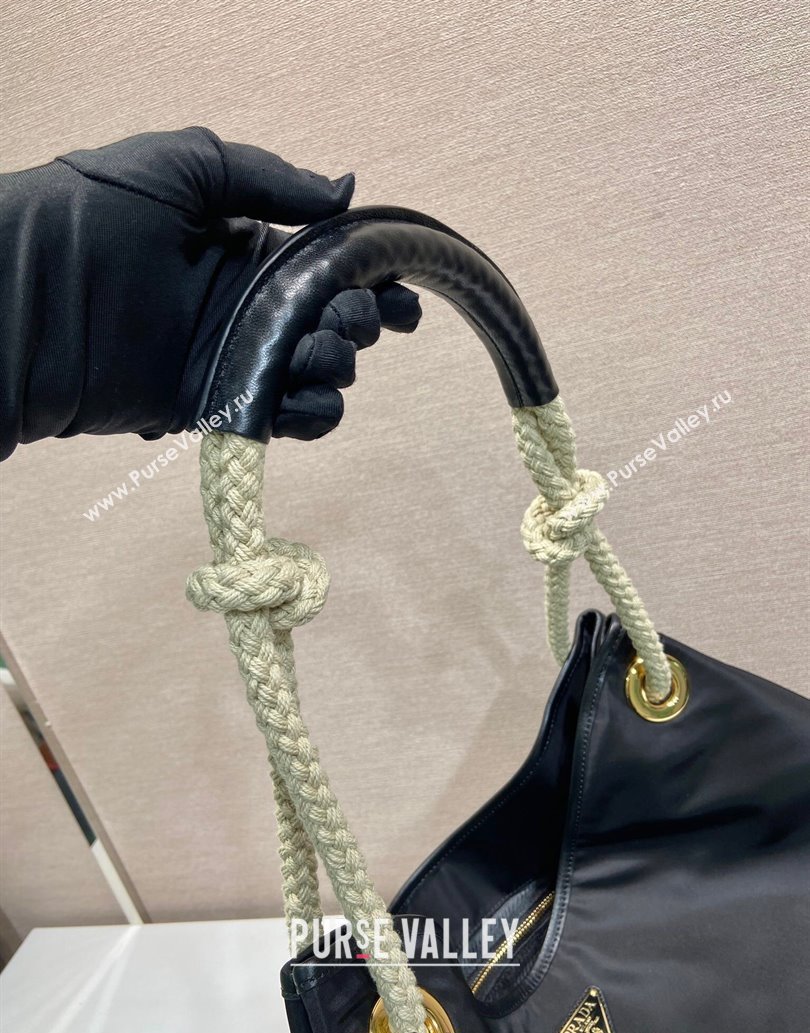 Prada Mariner large Re-Nylon shoulder bag 1BC244 Black 2025 (YZ-250521094)