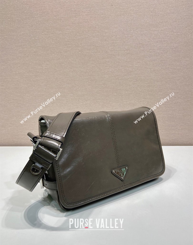 Prada Mens Oil Leather shoulder bag Grey 2025 2VD073 (YZ-250407032)