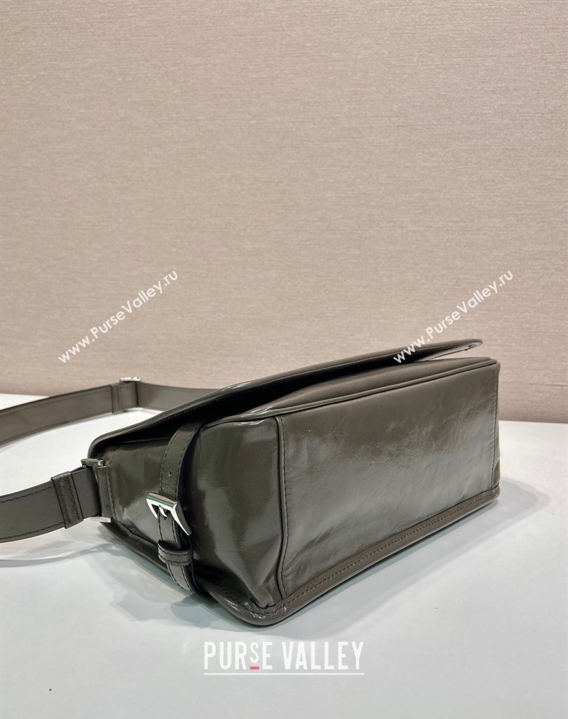Prada Mens Oil Leather shoulder bag Grey 2025 2VD073 (YZ-250407032)