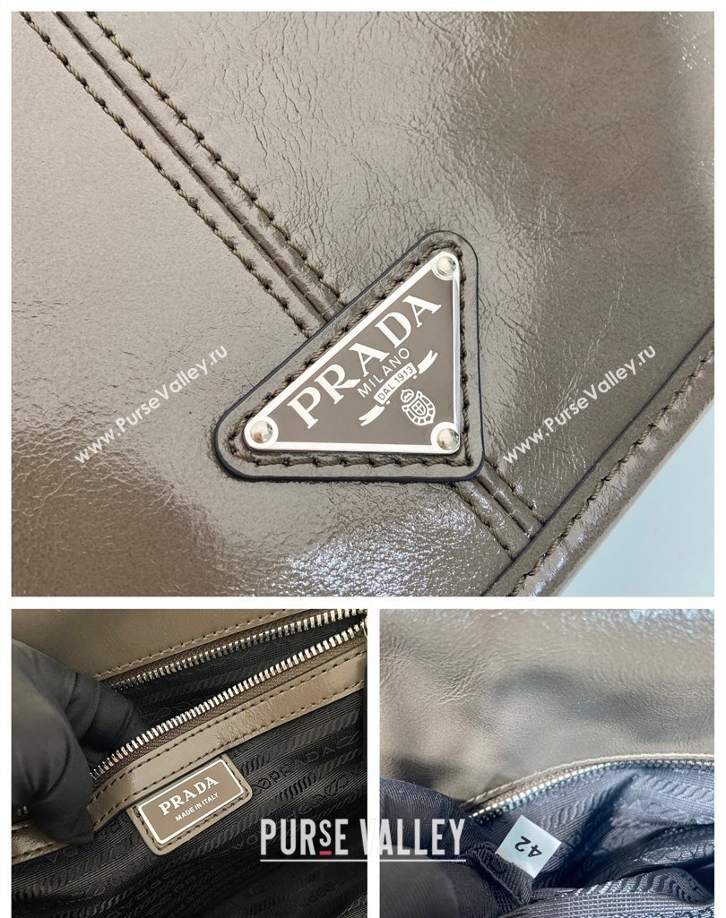 Prada Mens Oil Leather shoulder bag Grey 2025 2VD073 (YZ-250407032)