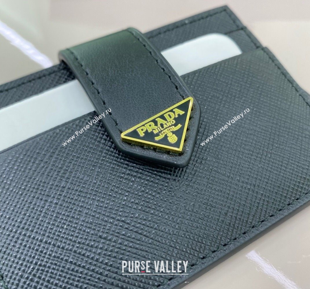Prada Saffiano and smooth Leather card holder Wallet Black 1MC038 2025 (YZ-250407081)