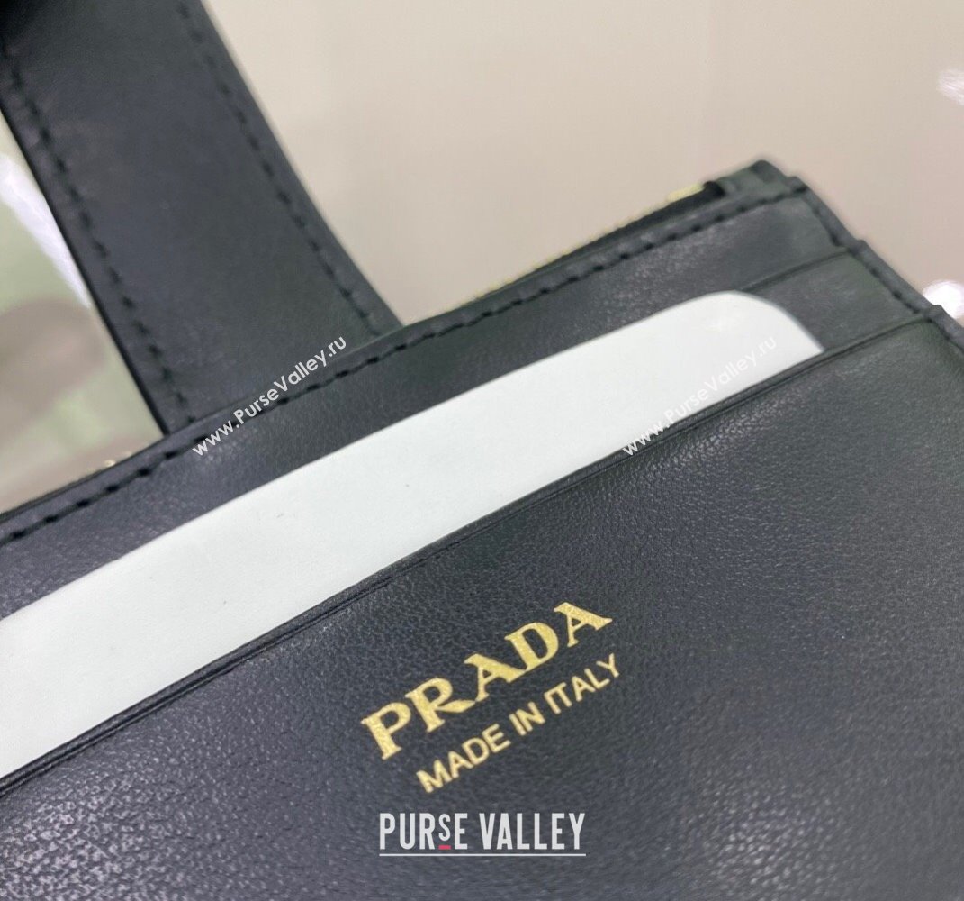 Prada Saffiano and smooth Leather card holder Wallet Black 1MC038 2025 (YZ-250407081)