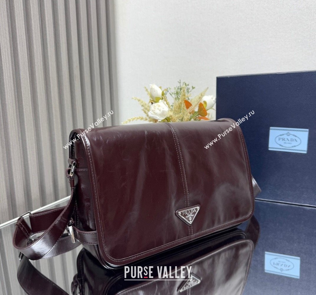 Prada Mens Leather shoulder bag 2VD073 Dark Brown 2025 (YZ-250407044)