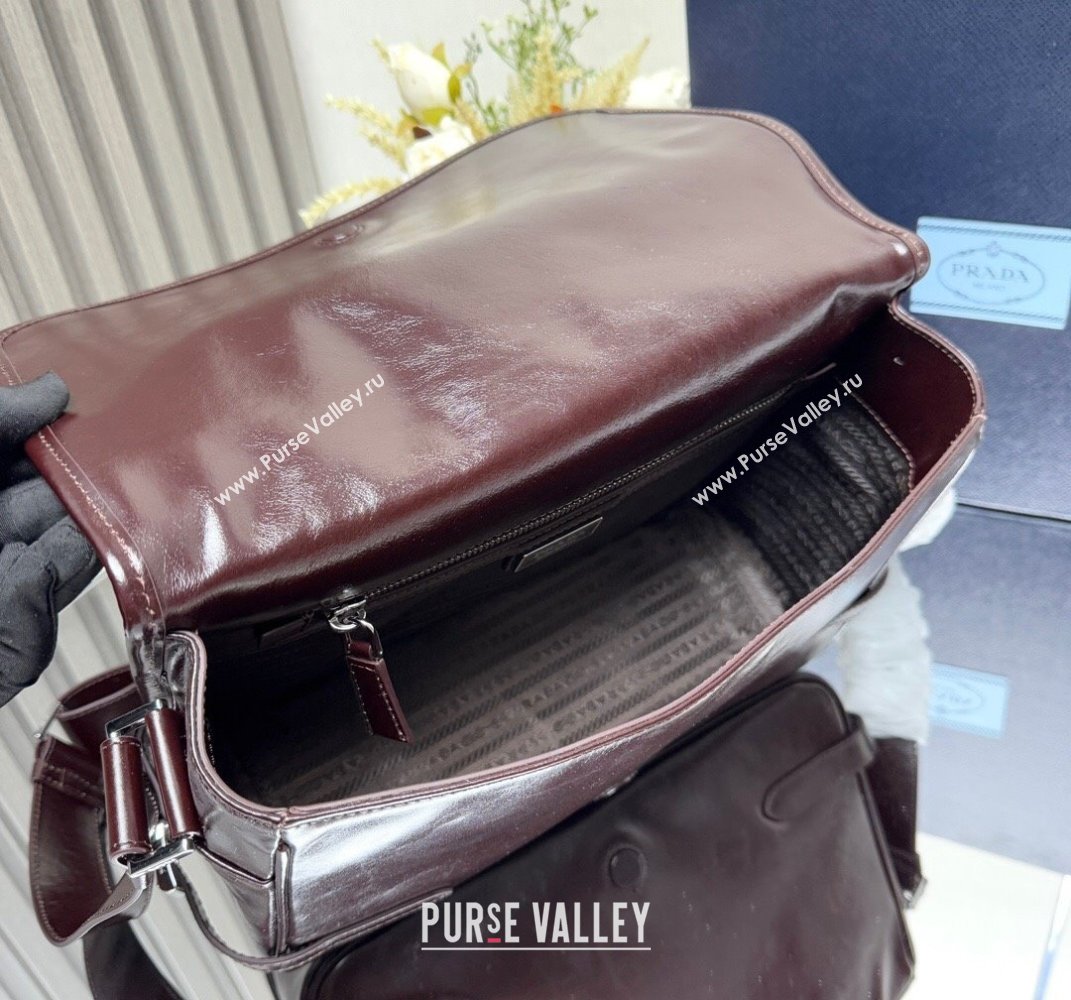 Prada Mens Leather shoulder bag 2VD073 Dark Brown 2025 (YZ-250407044)