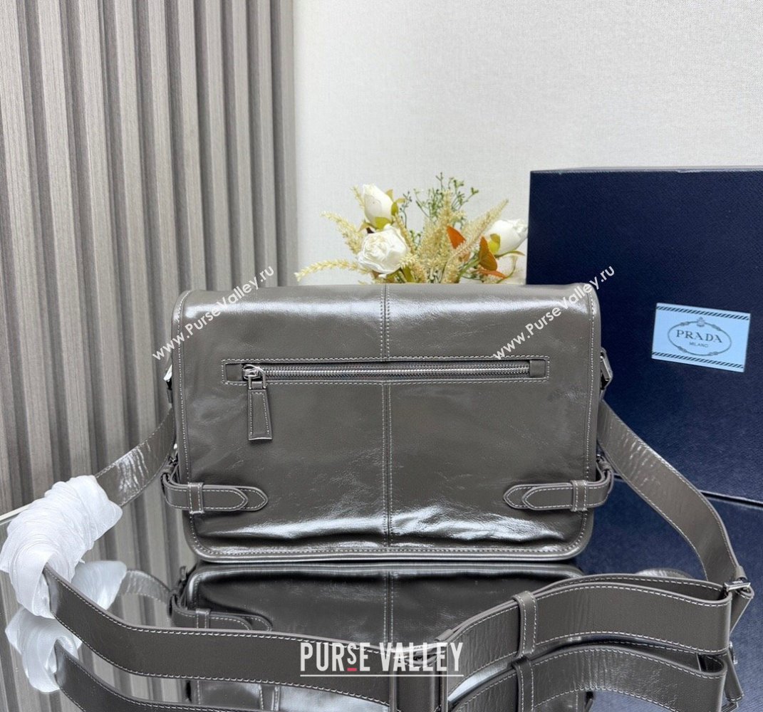 Prada Mens Leather shoulder bag 2VD073 Grey 2025 (YZ-250407045)