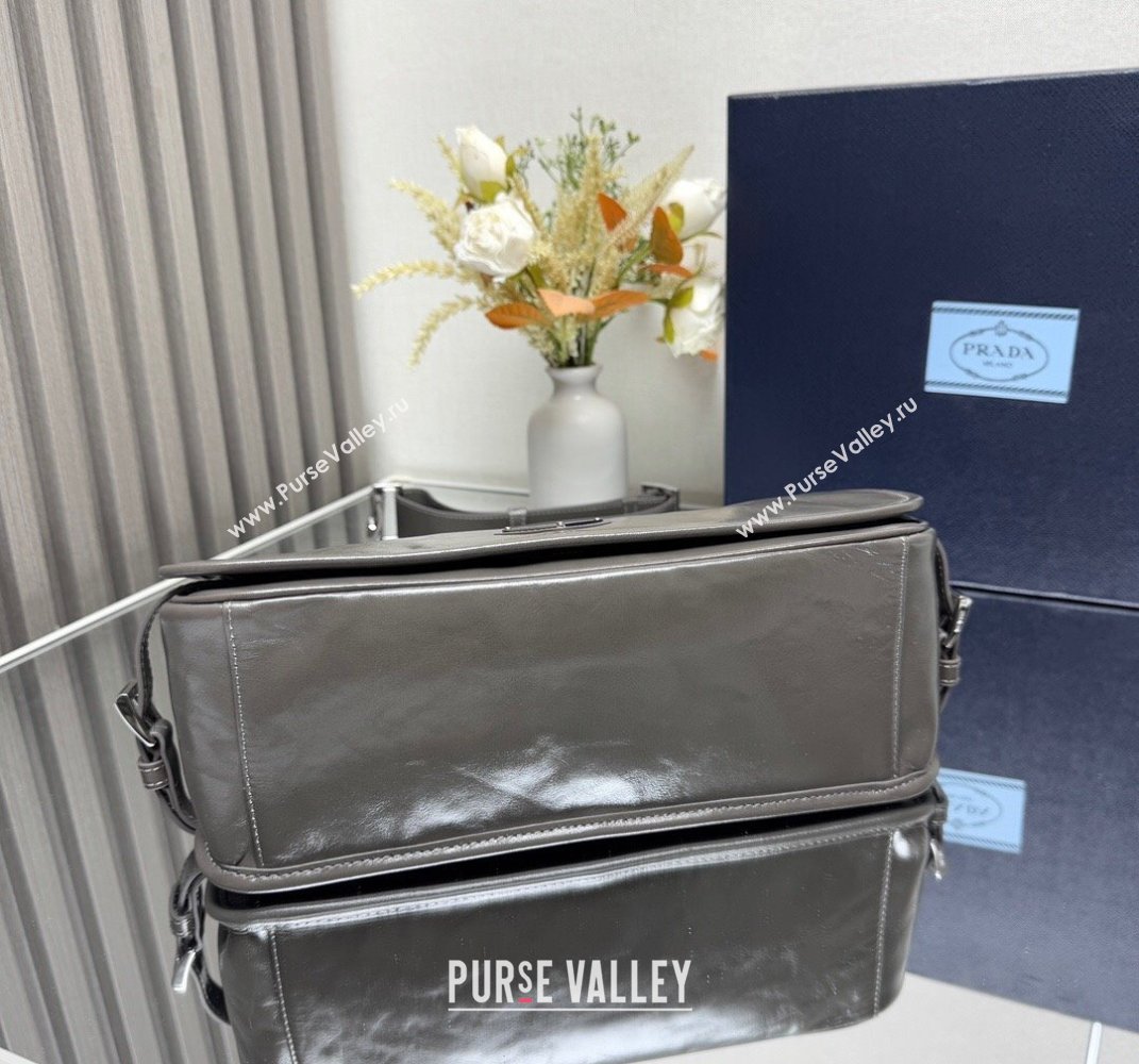 Prada Mens Leather shoulder bag 2VD073 Grey 2025 (YZ-250407045)