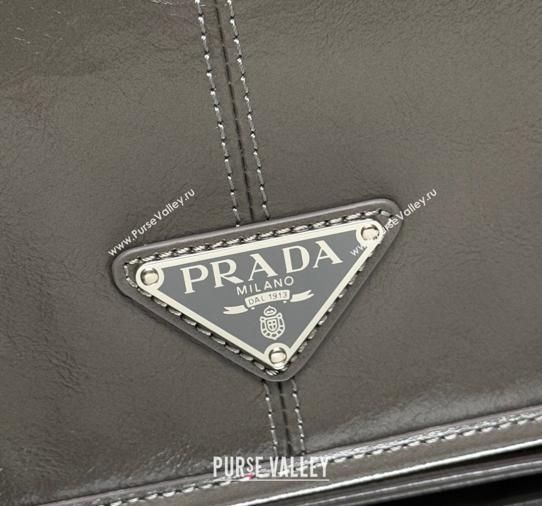 Prada Mens Leather shoulder bag 2VD073 Grey 2025 (YZ-250407045)