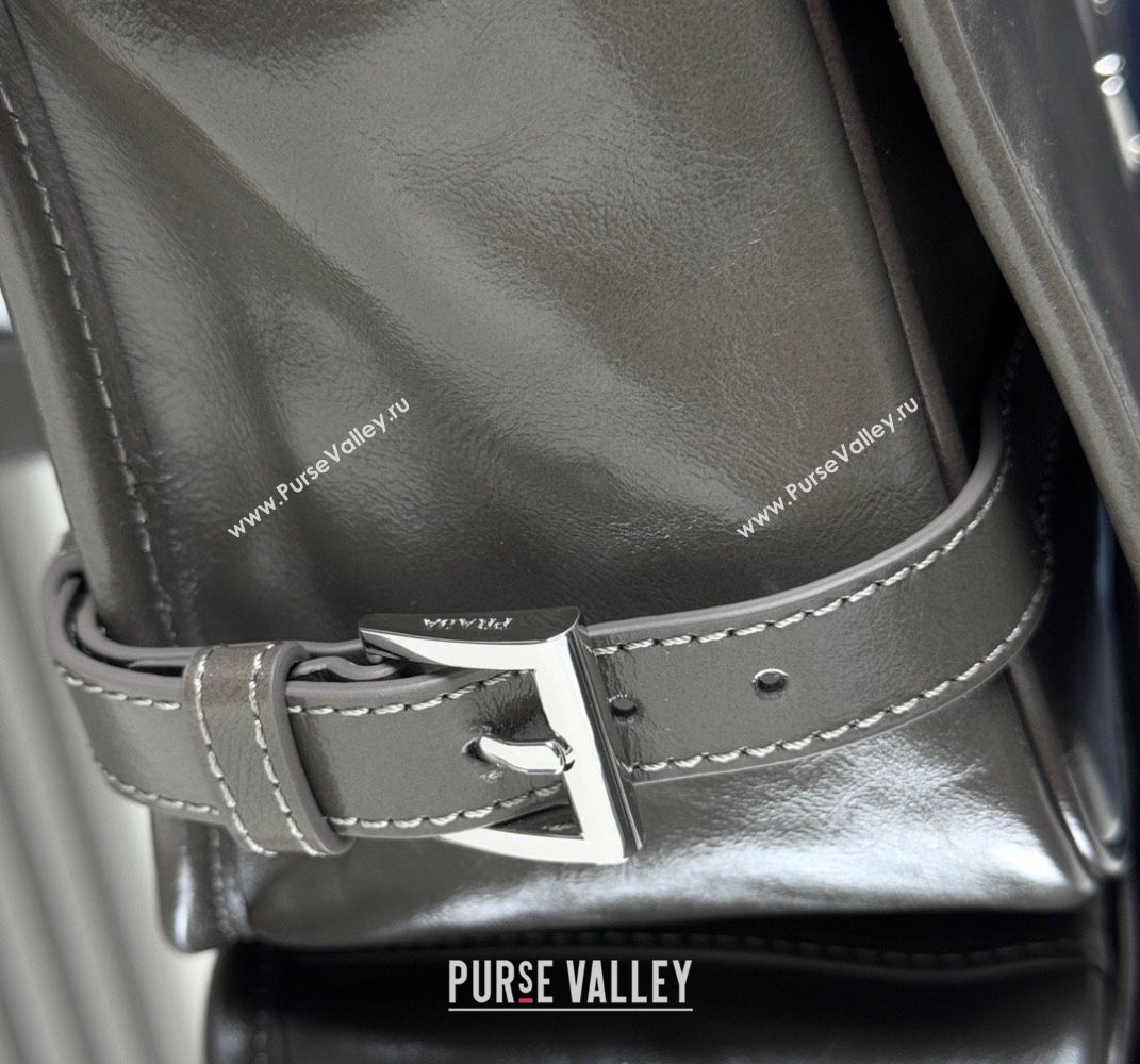 Prada Mens Leather shoulder bag 2VD073 Grey 2025 (YZ-250407045)