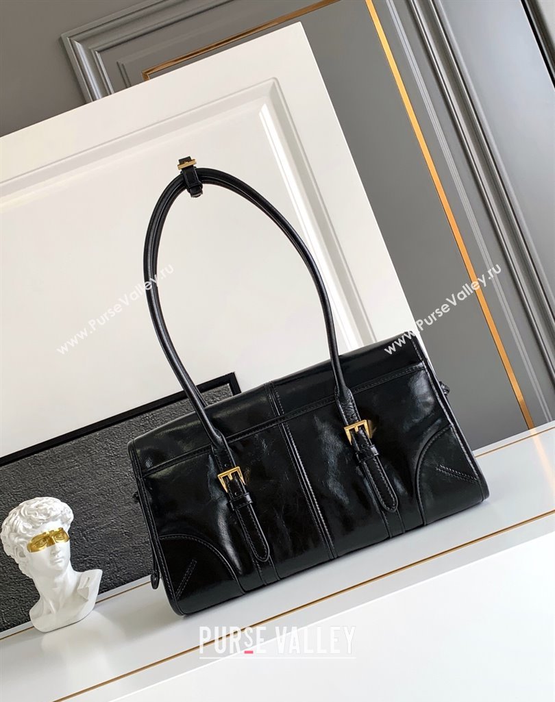 Prada Leather Soft Lux Handbag 1BD376 Black 2025 (YZ-250407046)