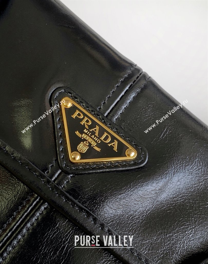 Prada Leather Soft Lux Handbag 1BD376 Black 2025 (YZ-250407046)