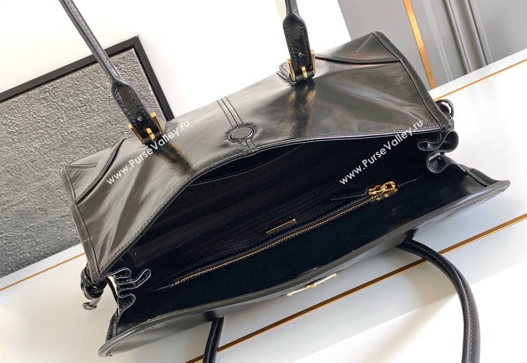 Prada Leather Soft Lux Handbag 1BD376 Black 2025 (YZ-250407046)