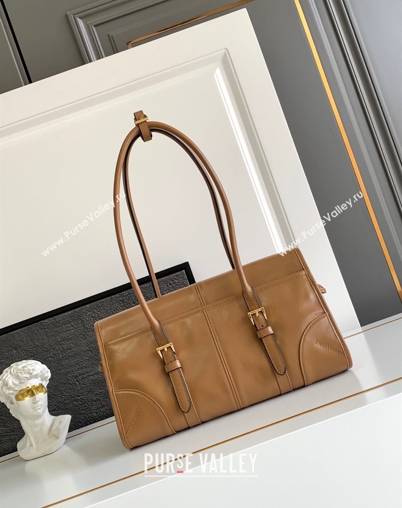 Prada Leather Soft Lux Handbag 1BD376 Brown 2025 (YZ-250407047)