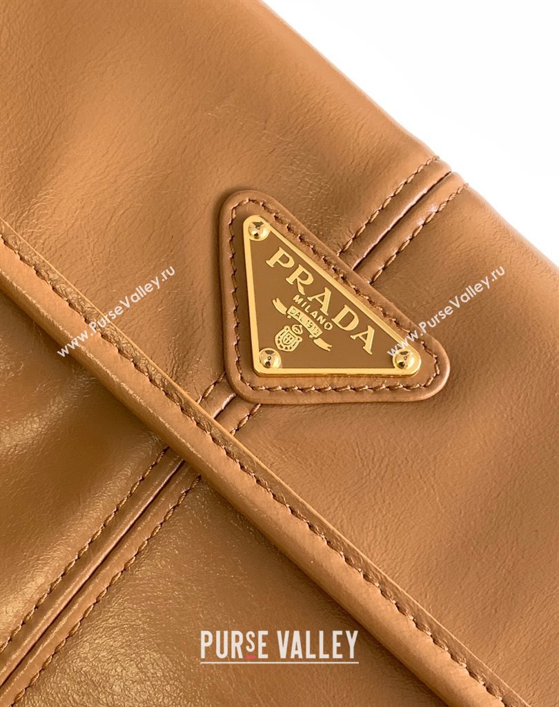 Prada Leather Soft Lux Handbag 1BD376 Brown 2025 (YZ-250407047)