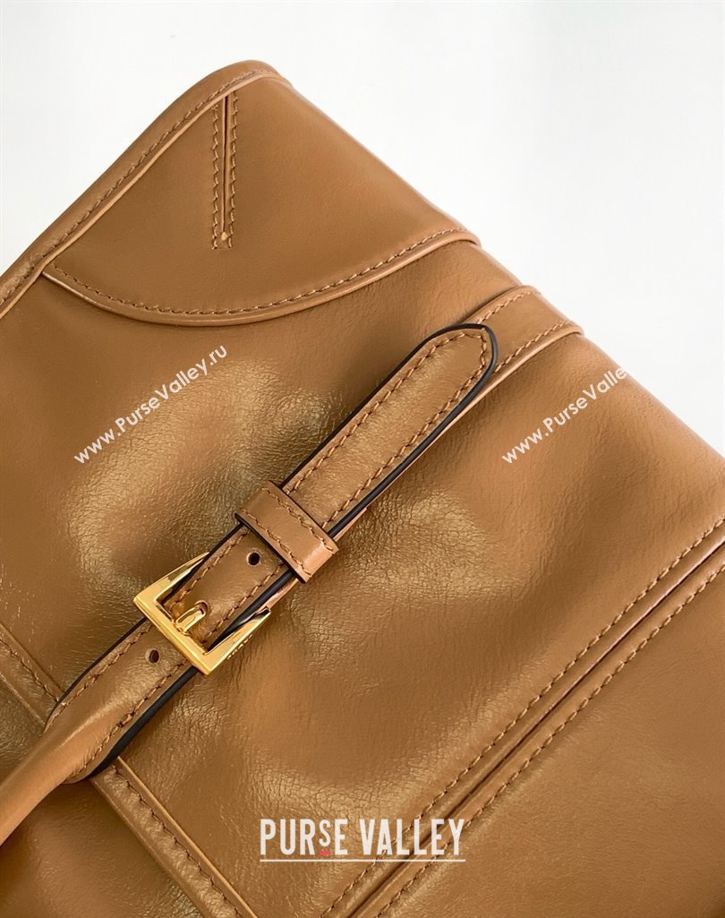Prada Leather Soft Lux Handbag 1BD376 Brown 2025 (YZ-250407047)