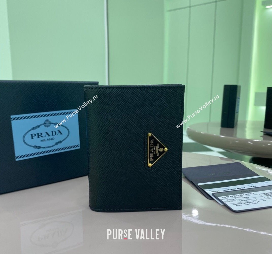 Prada Small Saffiano Leather Wallet Black 1MV204 2025 (YZ-250407082)