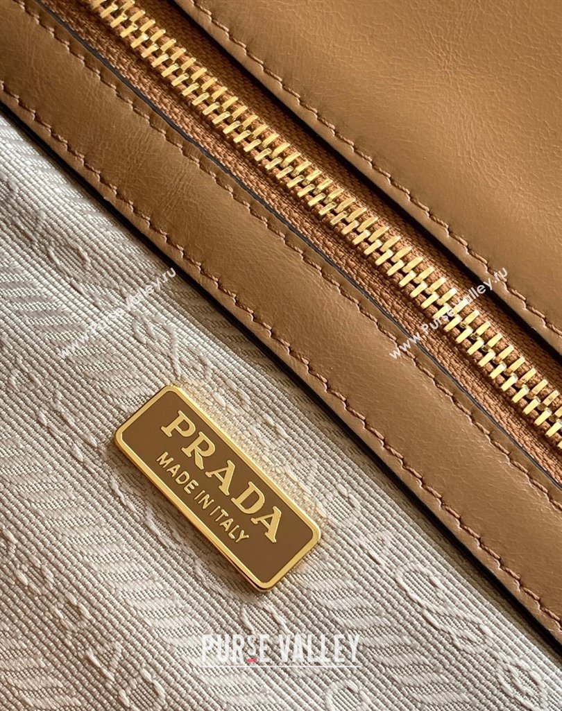 Prada Leather Soft Lux Handbag 1BD376 Brown 2025 (YZ-250407047)