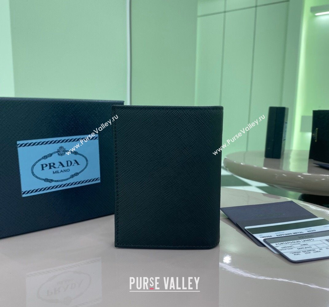 Prada Small Saffiano Leather Wallet Black 1MV204 2025 (YZ-250407082)