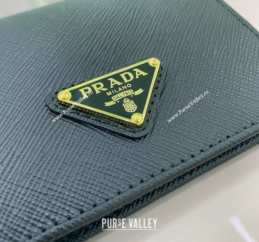 Prada Small Saffiano Leather Wallet Black 1MV204 2025 (YZ-250407082)