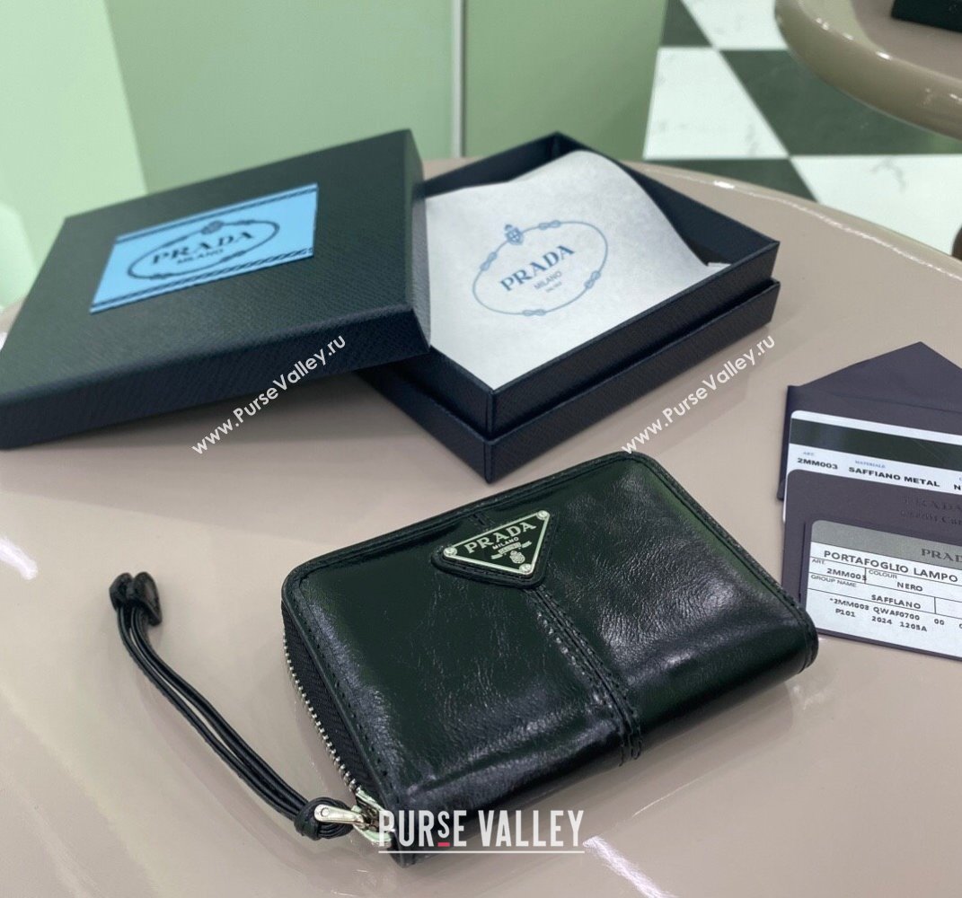 Prada Leather coin purse Wallet Black 2MM003 2025 (YZ-250407073)