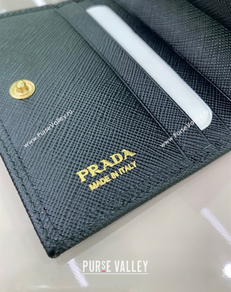 Prada Small Saffiano Leather Wallet Black 1MV204 2025 (YZ-250407082)