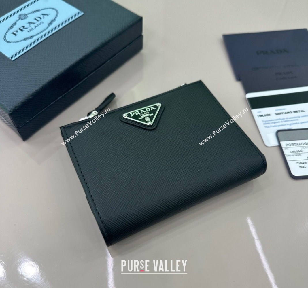 Prada Small Saffiano leather wallet Black 1ML050 2025 (YZ-250407084)
