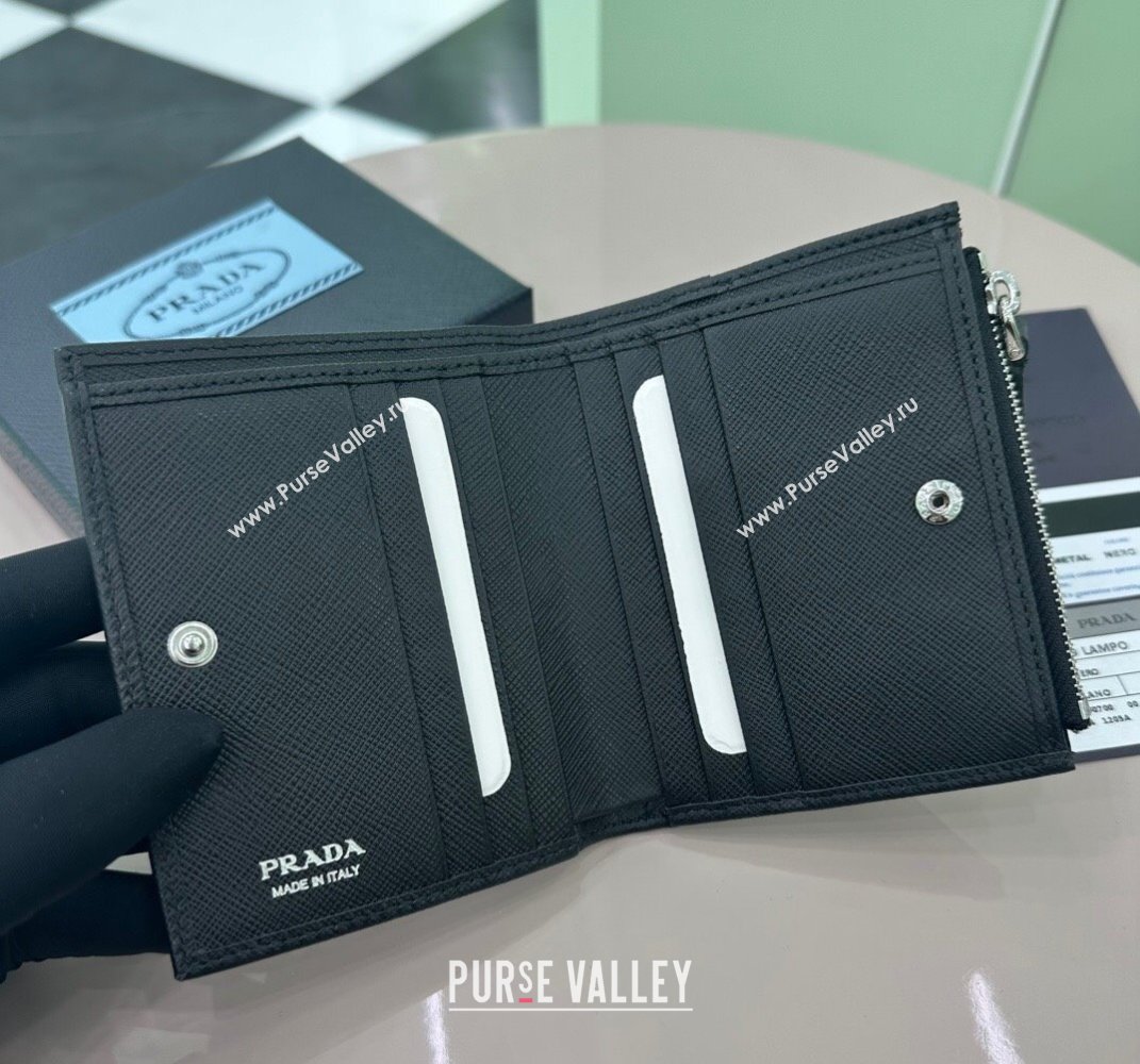 Prada Small Saffiano leather wallet Black 1ML050 2025 (YZ-250407084)