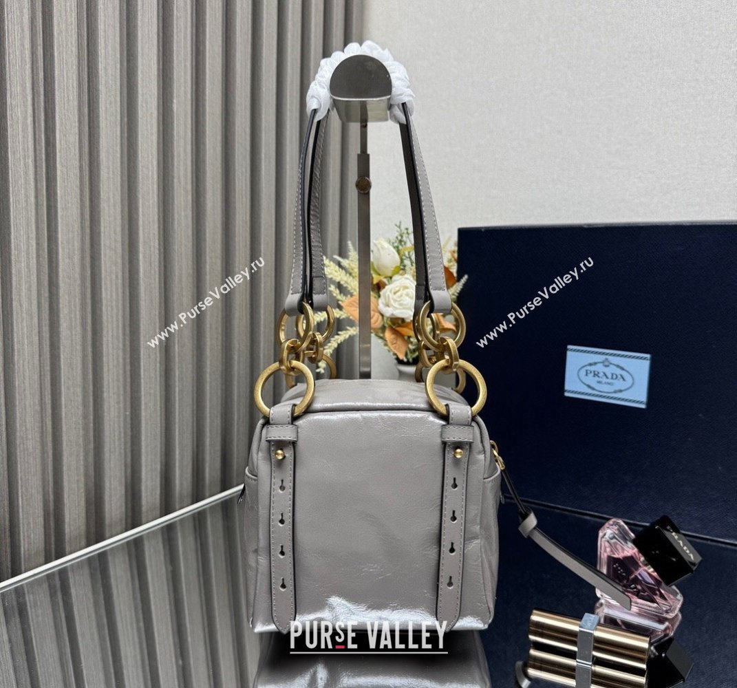 Prada Dangle oil leather top-handle mini-bag Grey 2025 1BB137 (YZ-250407001)