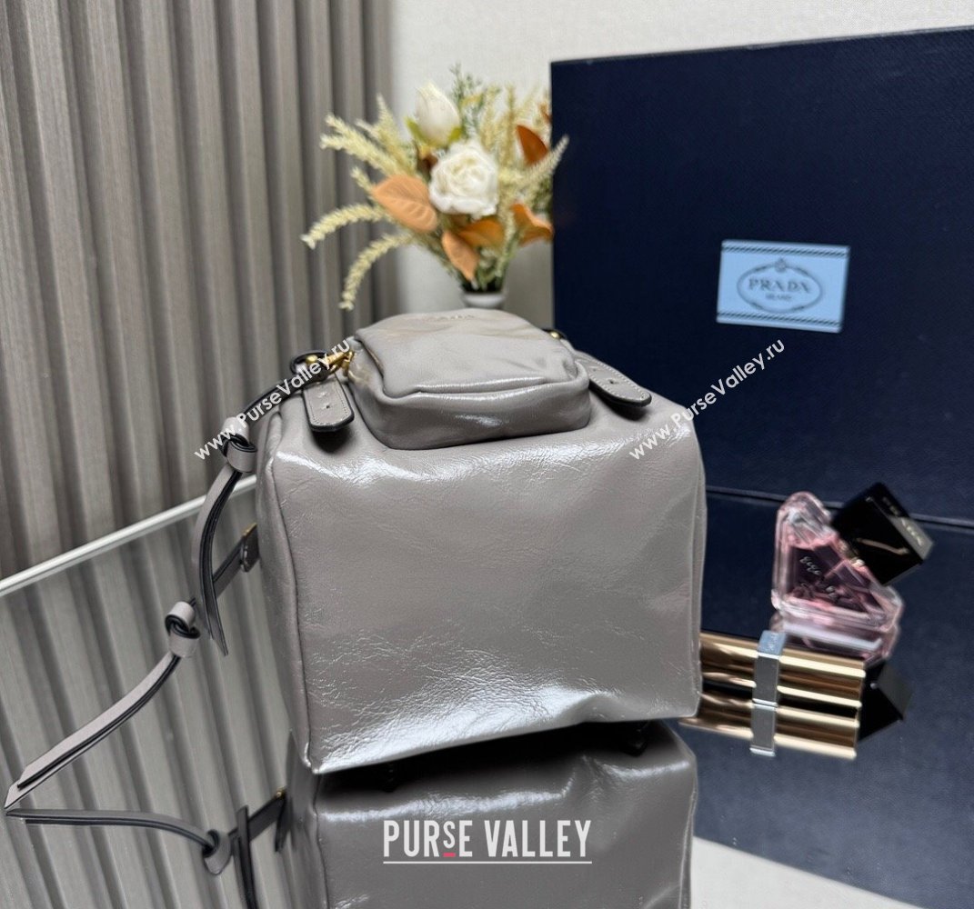 Prada Dangle oil leather top-handle mini-bag Grey 2025 1BB137 (YZ-250407001)