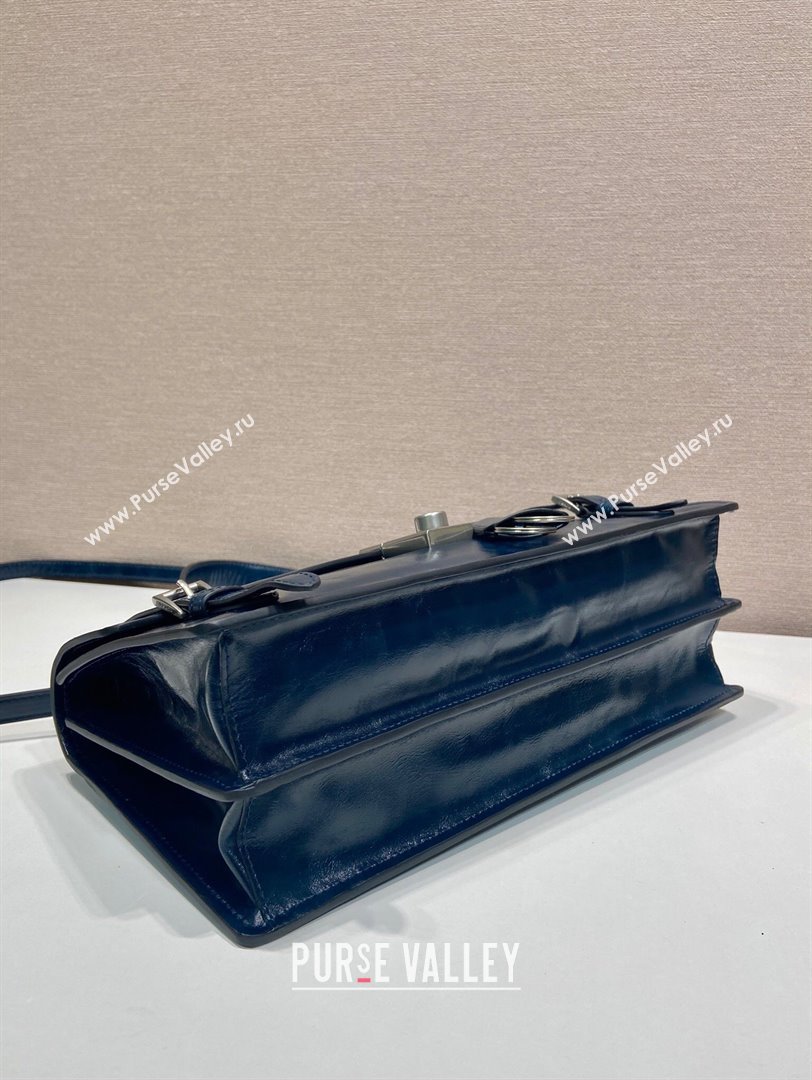 Prada Medium leather handbag 1BN026 Dark Blue 2025 (YZ-250407012)