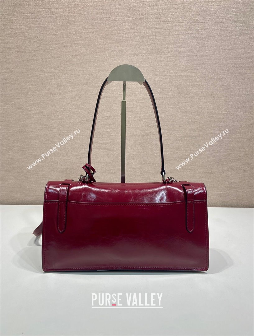 Prada Medium leather handbag 1BN026 Red 2025 (YZ-250407013)