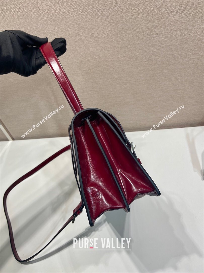 Prada Medium leather handbag 1BN026 Red 2025 (YZ-250407013)