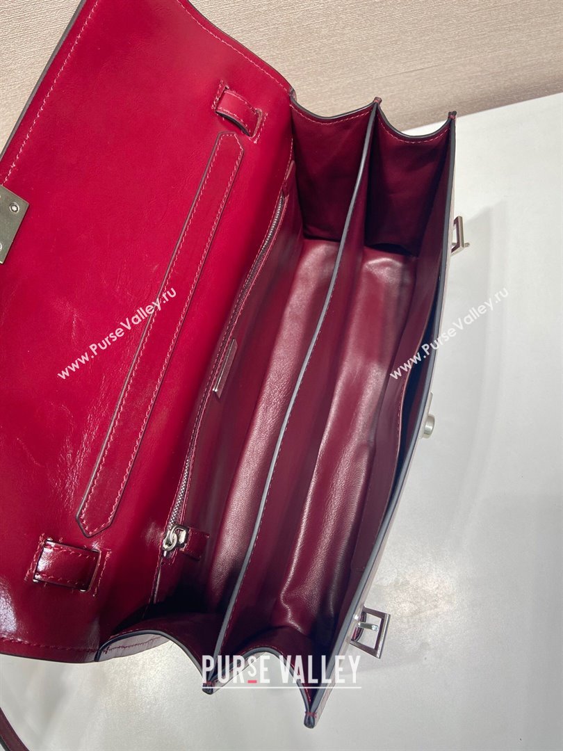 Prada Medium leather handbag 1BN026 Red 2025 (YZ-250407013)