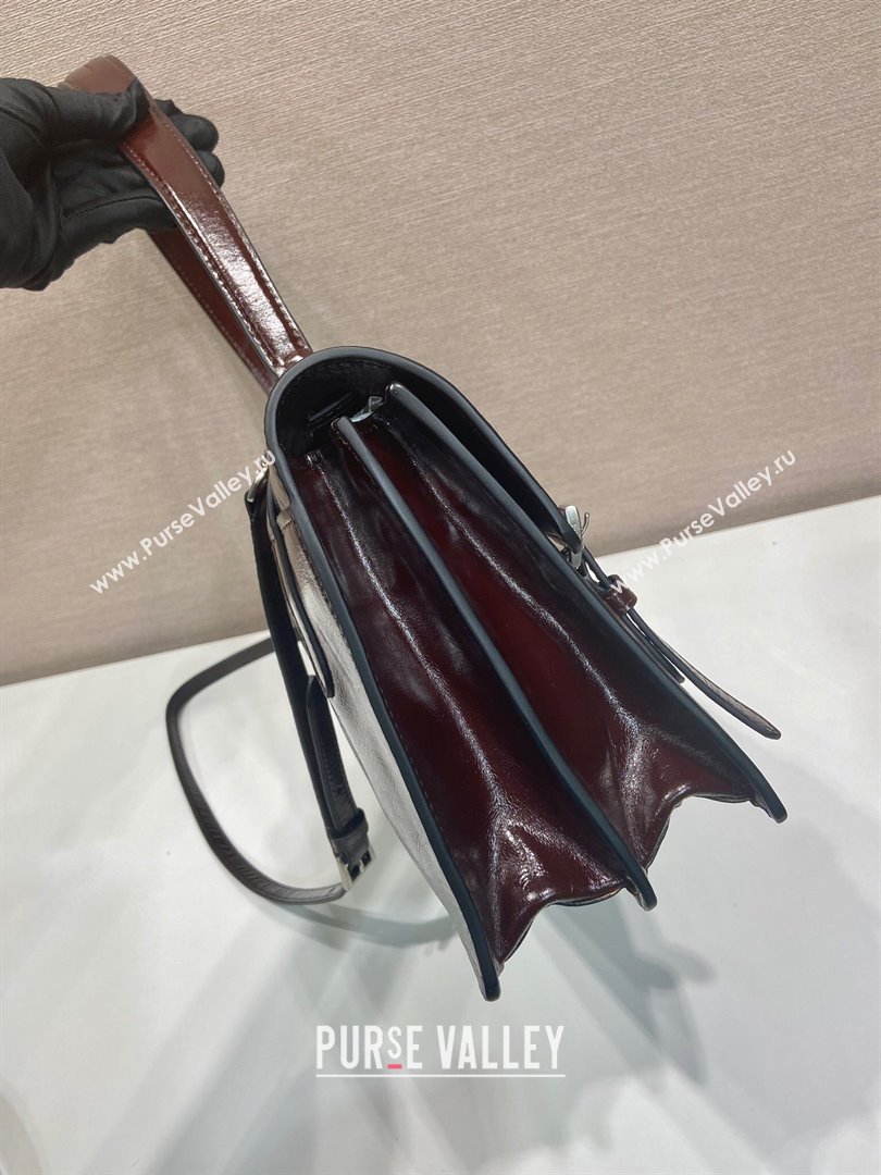 Prada Large leather handbag 1BN024 Dark Brown 2025 (YZ-250407014)