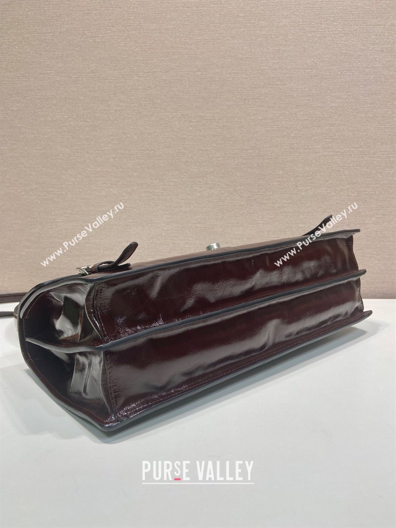 Prada Large leather handbag 1BN024 Dark Brown 2025 (YZ-250407014)