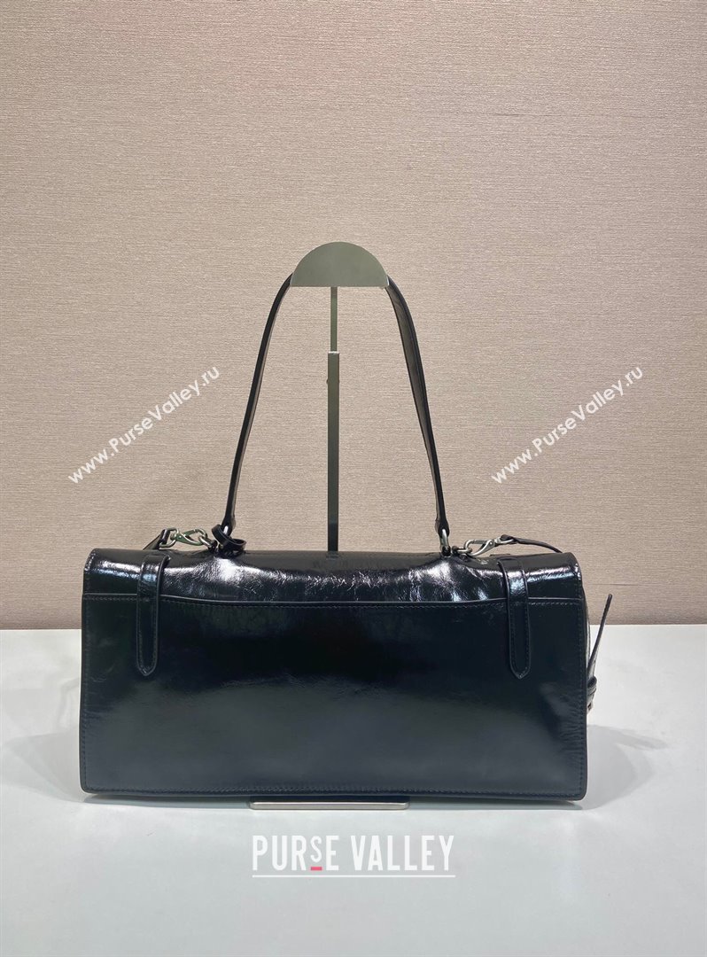 Prada Large leather handbag 1BN024 Black 2025 (YZ-250407016)