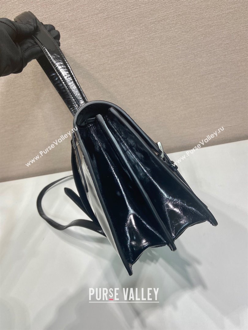Prada Large leather handbag 1BN024 Black 2025 (YZ-250407016)