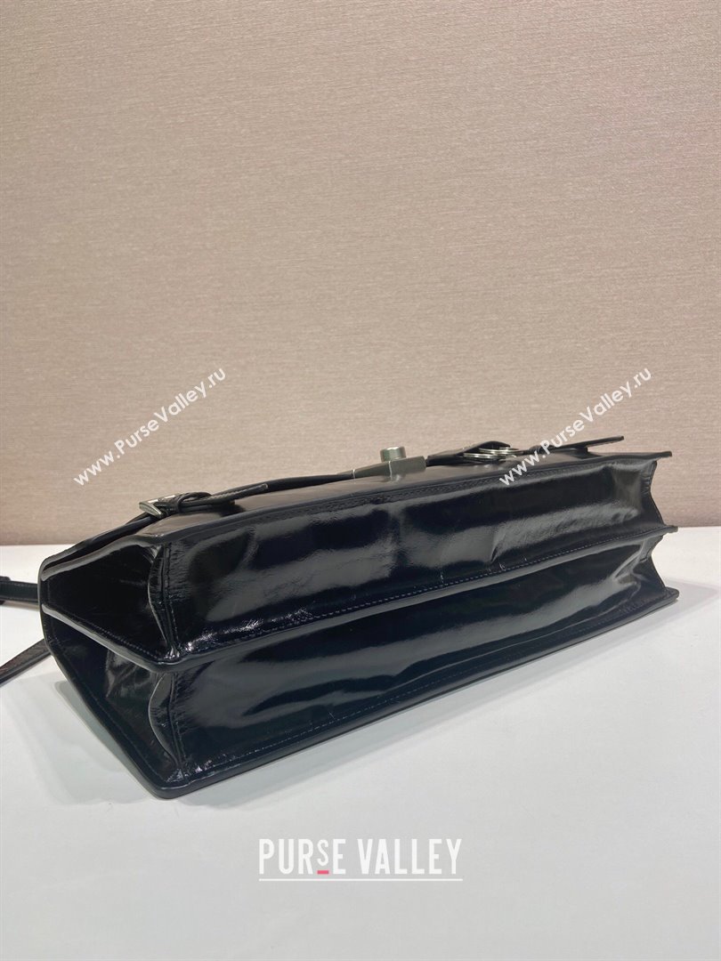 Prada Large leather handbag 1BN024 Black 2025 (YZ-250407016)