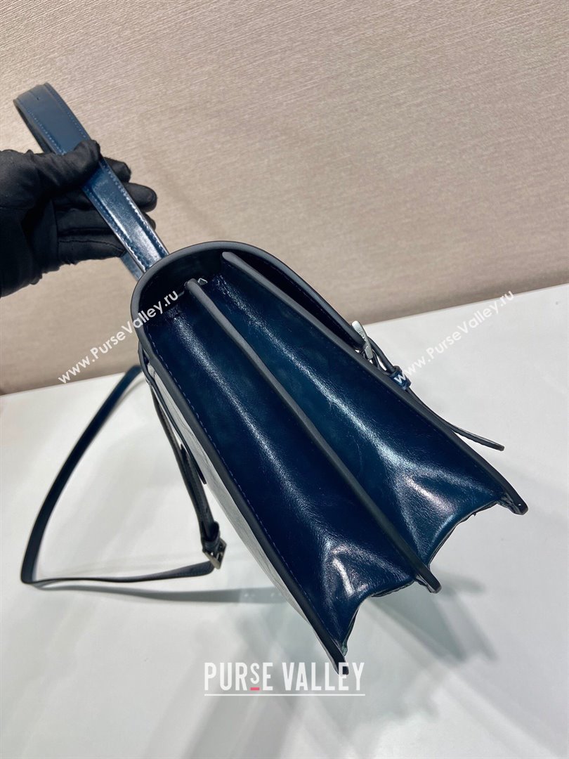 Prada Large leather handbag 1BN024 Dark Blue 2025 (YZ-250407017)