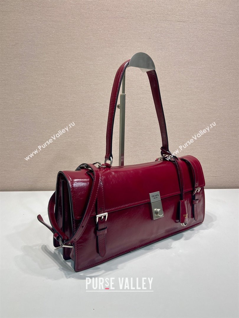 Prada Large leather handbag 1BN024 Red 2025 (YZ-250407018)