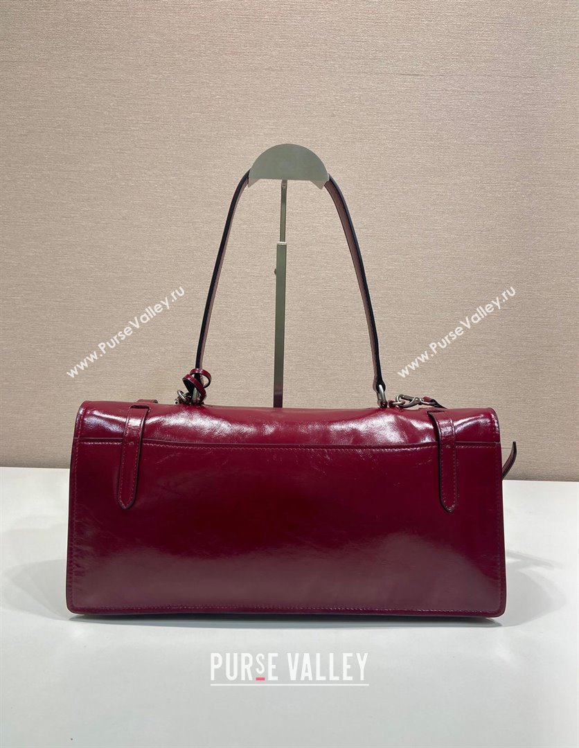 Prada Large leather handbag 1BN024 Red 2025 (YZ-250407018)