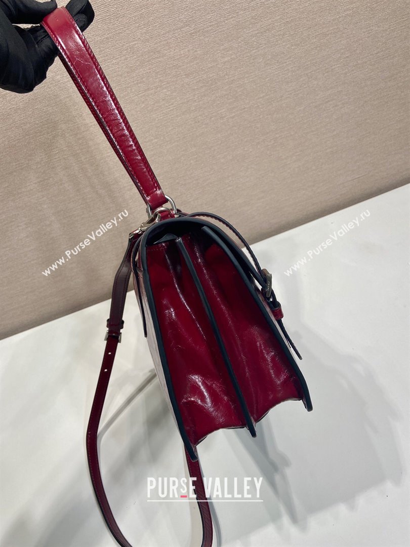 Prada Large leather handbag 1BN024 Red 2025 (YZ-250407018)