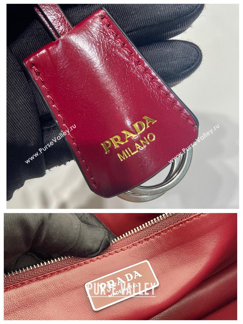 Prada Large leather handbag 1BN024 Red 2025 (YZ-250407018)