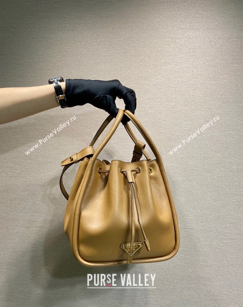 Prada Leather Bucket bag Brown 2025 1BE087 (YZ-250407057)