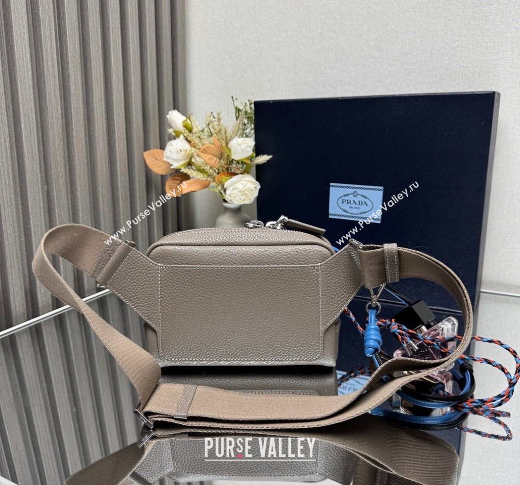 Prada Mens Leather shoulder bag with charm Bamboo Grey 2025 2VH184 (YZ-250407049)