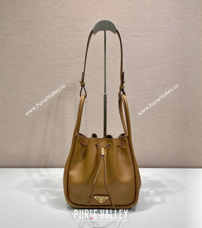 Prada Leather Bucket bag Brown 2025 1BE087 (YZ-250407057)