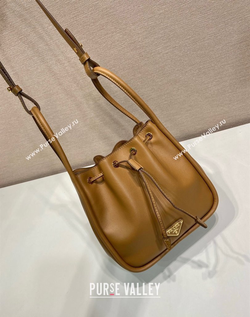 Prada Leather Bucket bag Brown 2025 1BE087 (YZ-250407057)