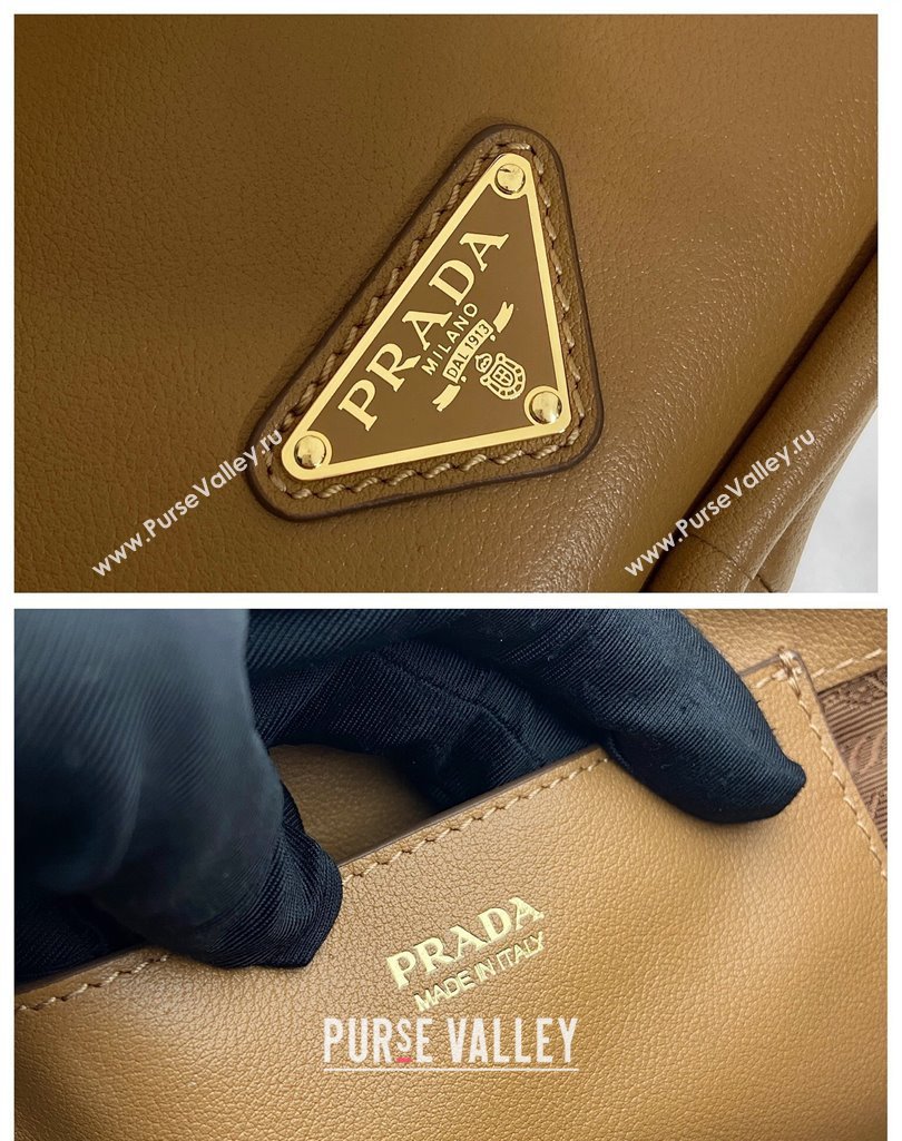 Prada Leather Bucket bag Brown 2025 1BE087 (YZ-250407057)