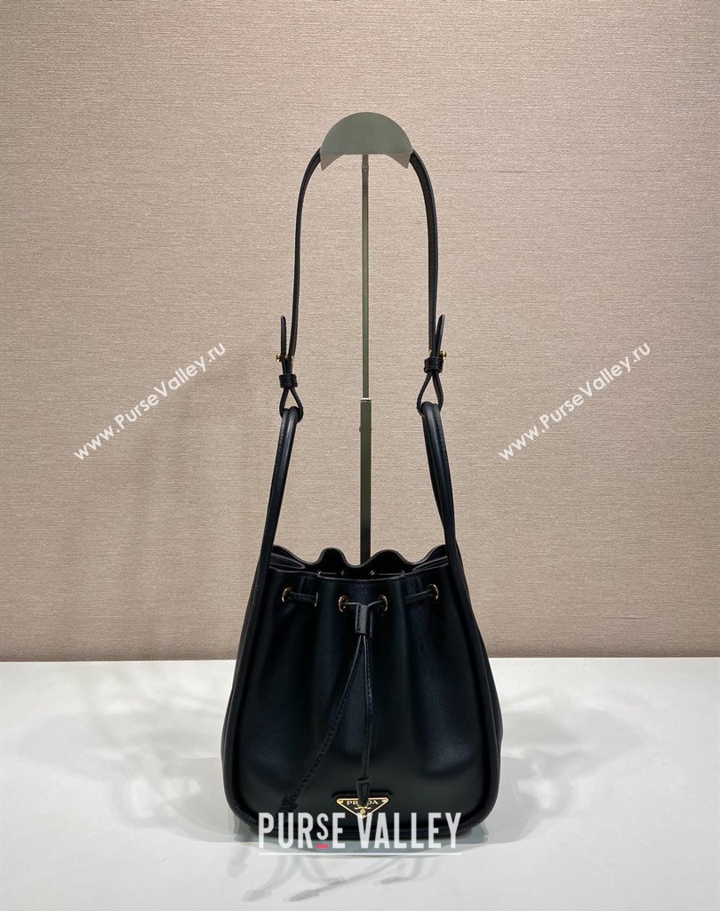 Prada Leather Bucket bag Black 2025 1BE087 (YZ-250407058)
